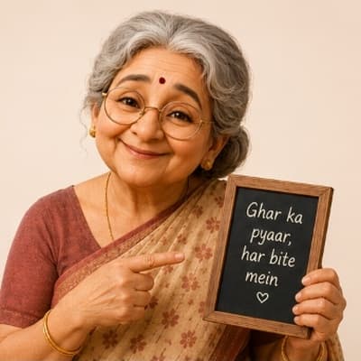 Cute Aunty with chalkboard